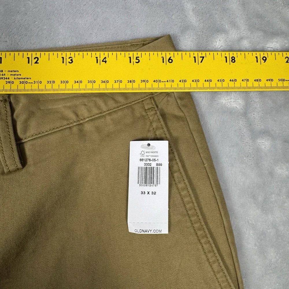 Old Navy Mens Athletic Soft-Washed Chino Pants Khaki Tan 33x32‎ 661276-05-1 NEW
